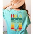 Hola Estudiantes Spanish Teacher Back To School 2025 Women's Comfort Colors T-Shirt Back Print Chalky Mint