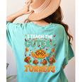 Humor I Teach The Cutest Turkeys Thanksgiving Teacher Women's Comfort Colors T-Shirt Back Print Chalky Mint Humor I Teach The Cutest Turkeys Thanksgiving Teacher Women's Comfort Colors T-Shirt Back Print Chalky Mint