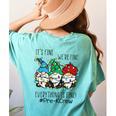 It's Fine We'Re Fine Gnome Pre-K Teacher Christmas Light For Men Women Women's Comfort Colors T-Shirt Back Print Chalky Mint