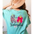 K Is For Kindergarten Teacher Coquette Bow Back To School Women's Comfort Colors T-Shirt Back Print Chalky Mint