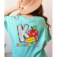 K Is For Kindergarten Teacher Pencil Apple Back To School Women's Comfort Colors T-Shirt Back Print Chalky Mint K Is For Kindergarten Teacher Pencil Apple Back To School Women's Comfort Colors T-Shirt Back Print Chalky Mint