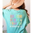 Kids AUTISM IS NOT A TRAGEDY IGNORANCE IS Proud Teacher Crew Women's Comfort Colors T-Shirt Back Print Chalky Mint