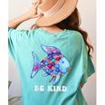 Be Kind Rainbow Fish Teacher Life Teaching Back To School Women's Comfort Colors T-Shirt Back Print Chalky Mint Be Kind Rainbow Fish Teacher Life Teaching Back To School Women's Comfort Colors T-Shirt Back Print Chalky Mint