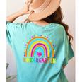 Kindergarten Rainbow Girls Boys Teacher First Day Of School Women's Comfort Colors T-Shirt Back Print Chalky Mint