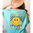 Kindergarten Squad Smile Face Teachers Kids Back To School Women's Comfort Colors T-Shirt Back Print Chalky Mint Kindergarten Squad Smile Face Teachers Kids Back To School Women's Comfort Colors T-Shirt Back Print Chalky Mint