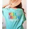 Kindergarten Squad Team Crew Teacher Back To School Women's Comfort Colors T-Shirt Back Print Chalky Mint Kindergarten Squad Team Crew Teacher Back To School Women's Comfort Colors T-Shirt Back Print Chalky Mint