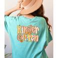 Kindergarten Teacher Fall Pumpkin Autumn Cute Women's Comfort Colors T-Shirt Back Print Chalky Mint Kindergarten Teacher Fall Pumpkin Autumn Cute Women's Comfort Colors T-Shirt Back Print Chalky Mint