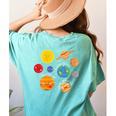 Learning Is Out Of This World Science Teacher Planets Women's Comfort Colors T-Shirt Back Print Chalky Mint