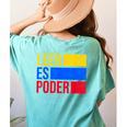 Leer Es Poder Colombian Spanish Teacher Maestra Colombia Women's Comfort Colors T-Shirt Back Print Chalky Mint