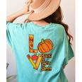 Leopard Pumpkin Love Teacher Life Thanksgiving Fall Women Women's Comfort Colors T-Shirt Back Print Chalky Mint