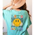 Let's Learn Today Smile Face Back To School For Teacher Kids Women's Comfort Colors T-Shirt Back Print Chalky Mint