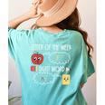 Letter Of The Week Ff Sight Word Teacher Squad Women's Comfort Colors T-Shirt Back Print Chalky Mint