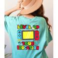 Level Up Your Education Gaming Inspired Teacher Gamers Women's Comfort Colors T-Shirt Back Print Chalky Mint
