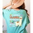 Llama Learning T Shirt Teachers Students Alpaca Lovers Women's Comfort Colors T-Shirt Back Print Chalky Mint