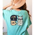 Llama Shirt English Teacher School Student ESL Joke Women's Comfort Colors T-Shirt Back Print Chalky Mint