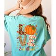 Love 2nd Grade Happy Fall Thanksgiving For 2nd Teacher For Men Women Girls Kids Women's Comfort Colors T-Shirt Back Print Chalky Mint Love 2nd Grade Happy Fall Thanksgiving For 2nd Teacher For Men Women Girls Kids Women's Comfort Colors T-Shirt Back Print Chalky Mint