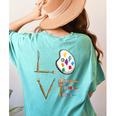 Love Art For Artist Art Teacher Women's Comfort Colors T-Shirt Back Print Chalky Mint Love Art For Artist Art Teacher Women's Comfort Colors T-Shirt Back Print Chalky Mint
