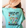 Love Job For Little Reasons Daycare Teacher Graphic Women's Comfort Colors T-Shirt Back Print Chalky Mint