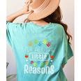 I Love My Job For All The Little Reasons Kid Daycare Teacher Women's Comfort Colors T-Shirt Back Print Chalky Mint