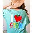 I Love STEM Student Teacher 1st Day Of School Back To School Women's Comfort Colors T-Shirt Back Print Chalky Mint