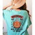 Mad Scientist Pumpkin Science Teacher Halloween Costume Kids Women's Comfort Colors T-Shirt Back Print Chalky Mint Mad Scientist Pumpkin Science Teacher Halloween Costume Kids Women's Comfort Colors T-Shirt Back Print Chalky Mint