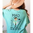 Mad Scientist Shirt Kids Boys Youth Science Teacher Women's Comfort Colors T-Shirt Back Print Chalky Mint