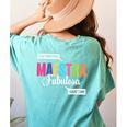 Maestra Fabulosa Bilingual Spanish Espanol Teacher School Women's Comfort Colors T-Shirt Back Print Chalky Mint