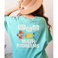 Math Problems Symbols Teacher Back To School Girl Boy Women's Comfort Colors T-Shirt Back Print Chalky Mint