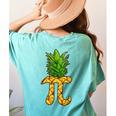 Math Teacher Hawaiian Shirts Pineapple Pi Day Symbol Women's Comfort Colors T-Shirt Back Print Chalky Mint