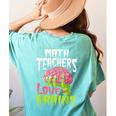 Math Teachers Love Brains Zombie Teacher School Halloween Women's Comfort Colors T-Shirt Back Print Chalky Mint
