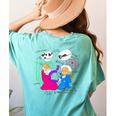 Nerdy Pythagoras Fighting Over C Squared Math Teacher Women's Comfort Colors T-Shirt Back Print Chalky Mint