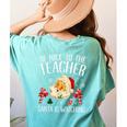 Be Nice To The Teacher Santa Is Watching School Christmas Women's Comfort Colors T-Shirt Back Print Chalky Mint