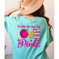 In October We Wear Pink Love Teacher Breast Cancer Awareness Women's Comfort Colors T-Shirt Back Print Chalky Mint In October We Wear Pink Love Teacher Breast Cancer Awareness Women's Comfort Colors T-Shirt Back Print Chalky Mint