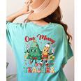 One Merry Teacher Groovy Christmas Tree Pjs Xmas Teacher Women's Comfort Colors T-Shirt Back Print Chalky Mint One Merry Teacher Groovy Christmas Tree Pjs Xmas Teacher Women's Comfort Colors T-Shirt Back Print Chalky Mint