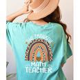 One Thankful Math Teacher Leopard Rainbow Thanksgiving Women's Comfort Colors T-Shirt Back Print Chalky Mint One Thankful Math Teacher Leopard Rainbow Thanksgiving Women's Comfort Colors T-Shirt Back Print Chalky Mint