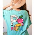 P Is For Pre K Teacher Student Pencil Apple Back To School Women's Comfort Colors T-Shirt Back Print Chalky Mint