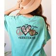 Peace Love Coffee Science Teacher Women's Comfort Colors T-Shirt Back Print Chalky Mint Peace Love Coffee Science Teacher Women's Comfort Colors T-Shirt Back Print Chalky Mint
