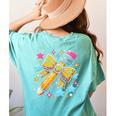 Pencil Leopard Coquette Bow Teacher Life Back To School Women's Comfort Colors T-Shirt Back Print Chalky Mint Pencil Leopard Coquette Bow Teacher Life Back To School Women's Comfort Colors T-Shirt Back Print Chalky Mint