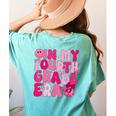 Pink Fourth Grade Era 4th Back To School Grade Teacher Women's Comfort Colors T-Shirt Back Print Chalky Mint