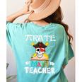 Pirate Math Teacher Skull Pirate Halloween Costume Women's Comfort Colors T-Shirt Back Print Chalky Mint