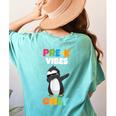Pre-K Vibes Only Penguin Teachers Kids Back To School Women's Comfort Colors T-Shirt Back Print Chalky Mint