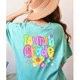 Preppy Fourth Grade Back To School 4th Grade Teacher Girls Women's Comfort Colors T-Shirt Back Print Chalky Mint