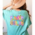 Preppy Kindergarten First Day Of School Teachers Girls Boys Women's Comfort Colors T-Shirt Back Print Chalky Mint