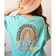 Preschool Crew Cute Leopard Rainbow Back To School Teachers Women's Comfort Colors T-Shirt Back Print Chalky Mint Preschool Crew Cute Leopard Rainbow Back To School Teachers Women's Comfort Colors T-Shirt Back Print Chalky Mint