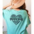 Principal Heart Life School Principal Teacher Appreciation Women's Comfort Colors T-Shirt Back Print Chalky Mint