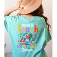 Proud To Teach Multilingual Learner ESL English Teacher Women's Comfort Colors T-Shirt Back Print Chalky Mint