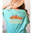 Que Pasa Calabaza Spanish Teacher Bilingual Pumpkin Women Women's Comfort Colors T-Shirt Back Print Chalky Mint
