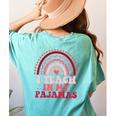 Rainbow Retro Homeschool Mom Teacher I Teach In My Pajamas Women's Comfort Colors T-Shirt Back Print Chalky Mint Rainbow Retro Homeschool Mom Teacher I Teach In My Pajamas Women's Comfort Colors T-Shirt Back Print Chalky Mint