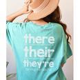 There Their They'Re English Grammar Teacher Humor Women's Comfort Colors T-Shirt Back Print Chalky Mint