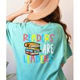 Readers Are Leaders Reading Book Lover Teacher Women Men Kid Women's Comfort Colors T-Shirt Back Print Chalky Mint